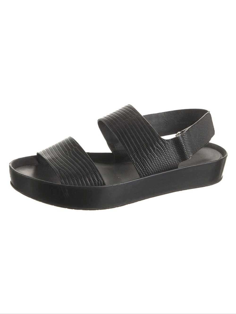 Vince Marett Leather Lizard Embossed Platform Strap Sandals Black 9.5 Luxe